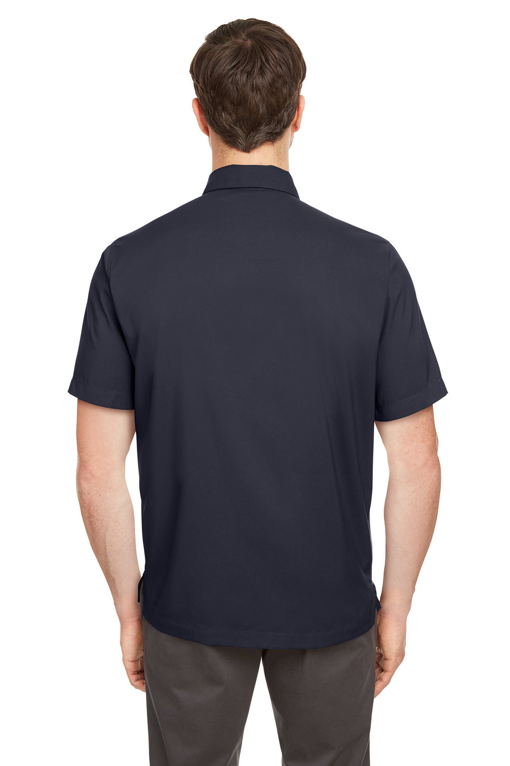 Under Armour 1351360 Mens Motivate Moisture Wicking Short Sleeve Button Down Shirt w/ Pocket Black Model Back