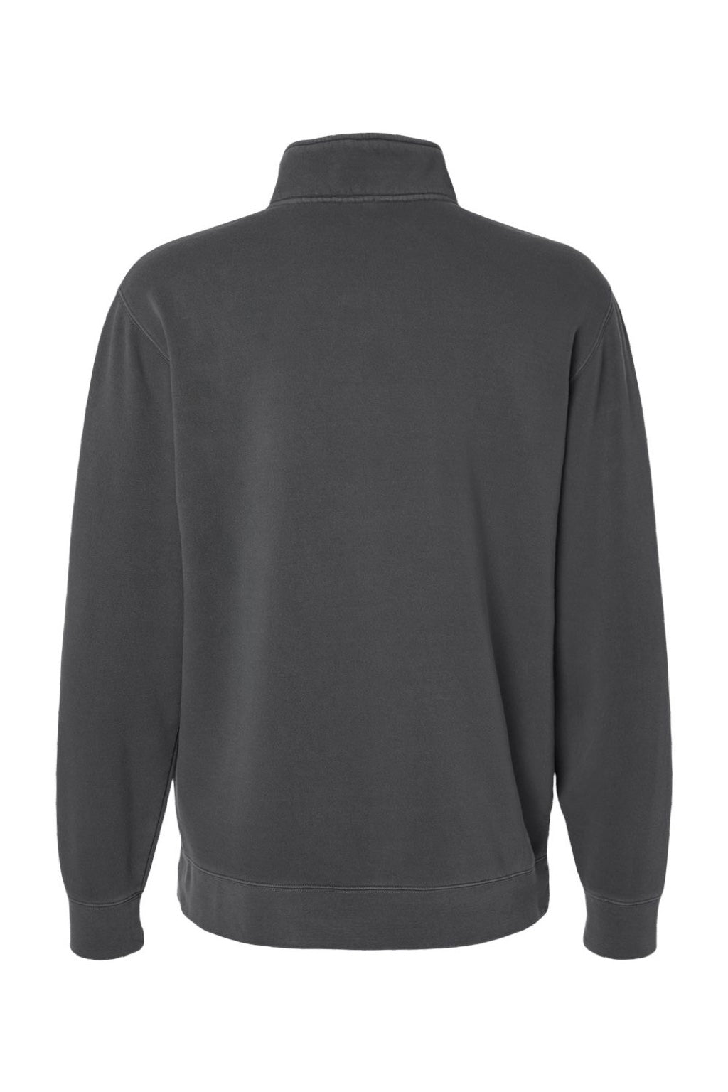Independent Trading Company PRM4600QZ Mens Pigment Dyed 1/4 Zip Sweatshirt Pigment Black Flat Back