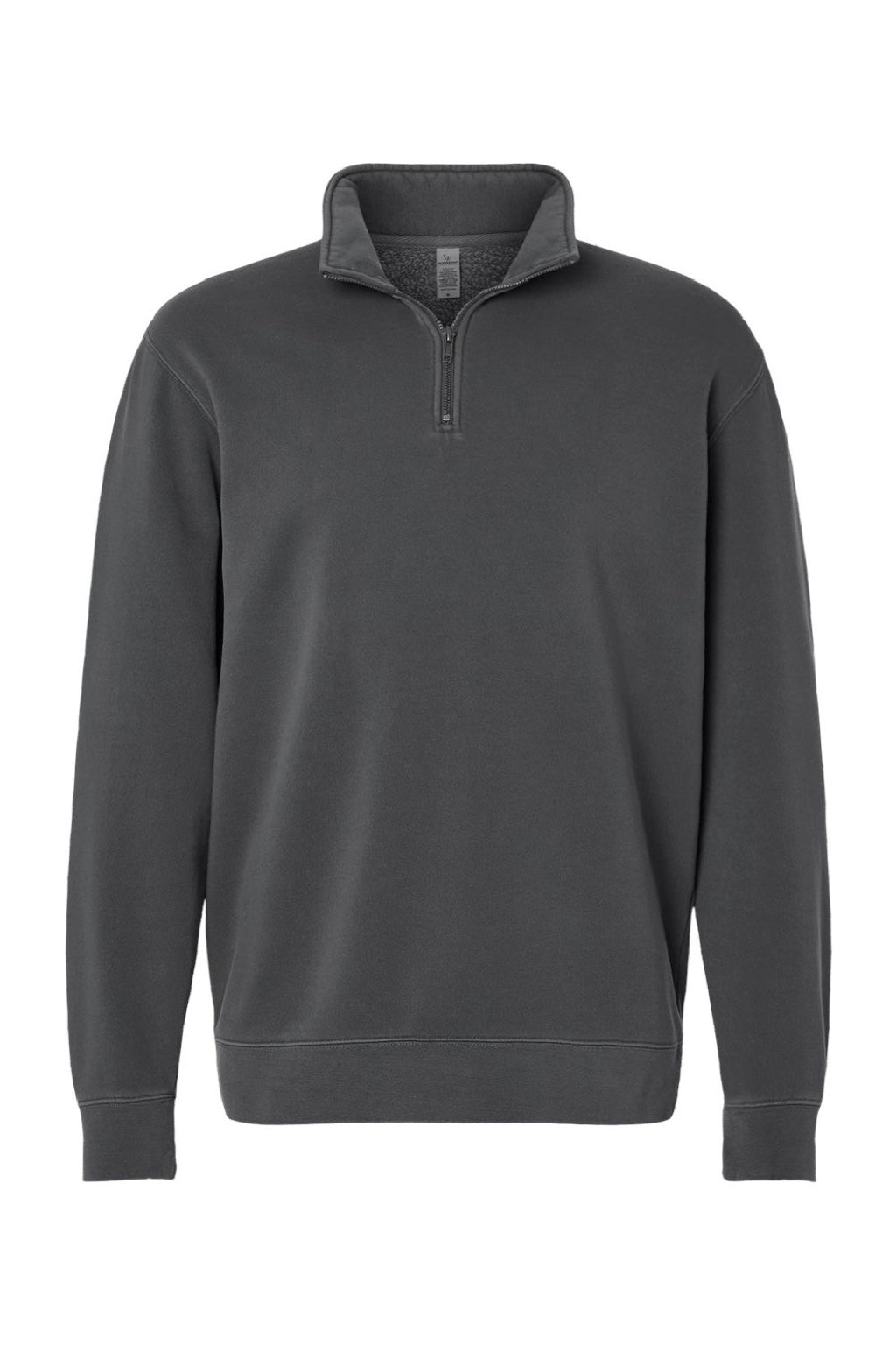 Independent Trading Company PRM4600QZ Mens Pigment Dyed 1/4 Zip Sweatshirt Pigment Black Flat Front
