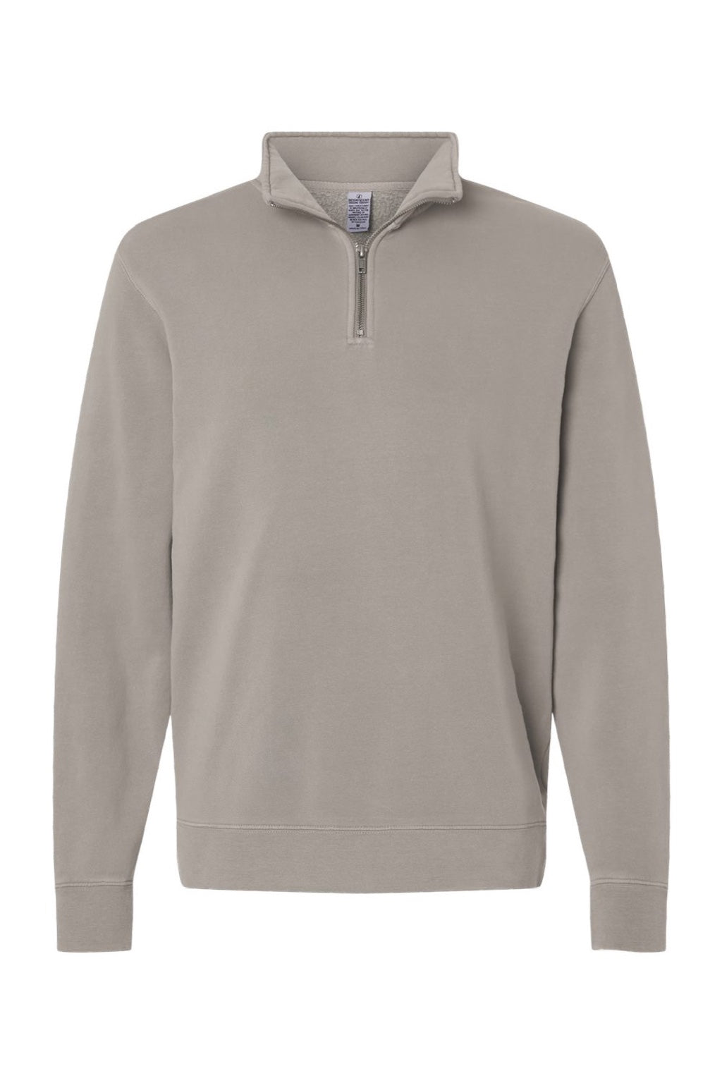 Independent Trading Company PRM4600QZ Mens Pigment Dyed 1/4 Zip Sweatshirt Pigment Cement Grey Flat Front