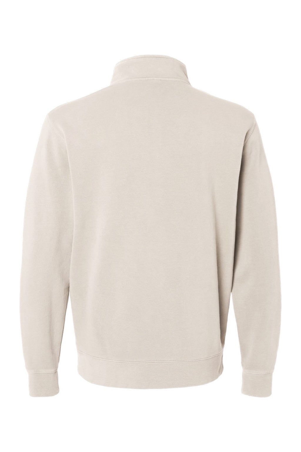 Independent Trading Company PRM4600QZ Mens Pigment Dyed 1/4 Zip Sweatshirt Pigment Ivory Flat Back