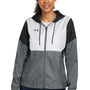 Under Armour Womens Team Legacy Wind & Water Resistant Full Zip Hooded Jacket - Black - NEW