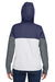 Under Armour 1359348 Womens Team Legacy Wind & Water Resistant Full Zip Hooded Jacket Navy Blue Model Back