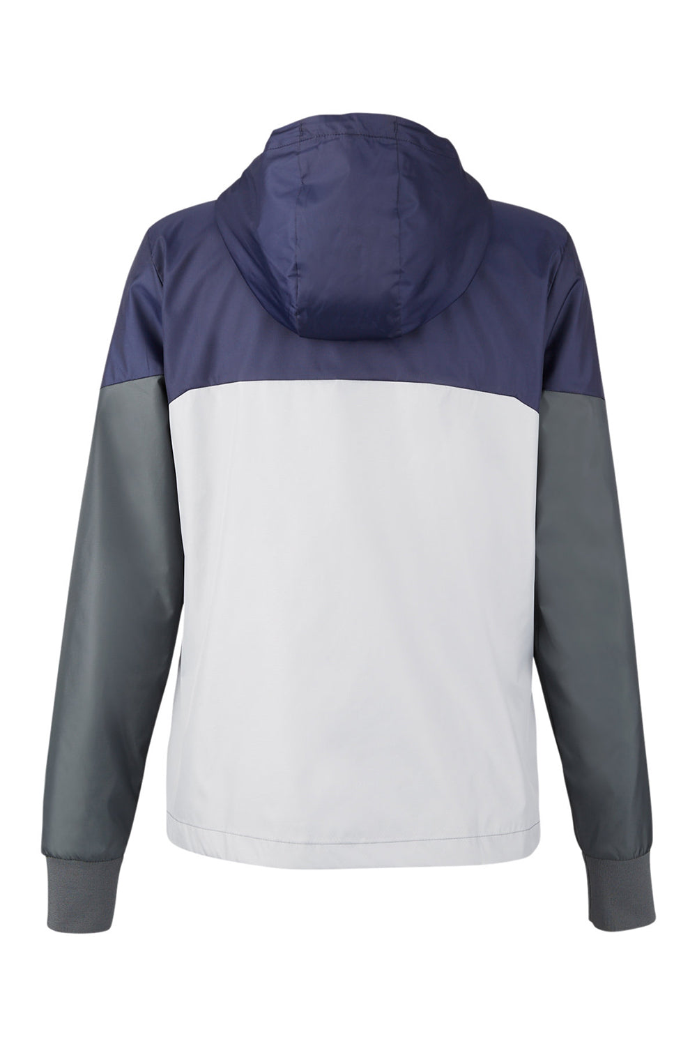 Under Armour 1359348 Womens Team Legacy Wind & Water Resistant Full Zip Hooded Jacket Navy Blue Flat Back