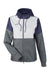 Under Armour 1359348 Womens Team Legacy Wind & Water Resistant Full Zip Hooded Jacket Navy Blue Flat Front