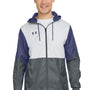 Under Armour Mens Team Legacy Wind & Water Resistant Full Zip Hooded Jacket - Navy Blue