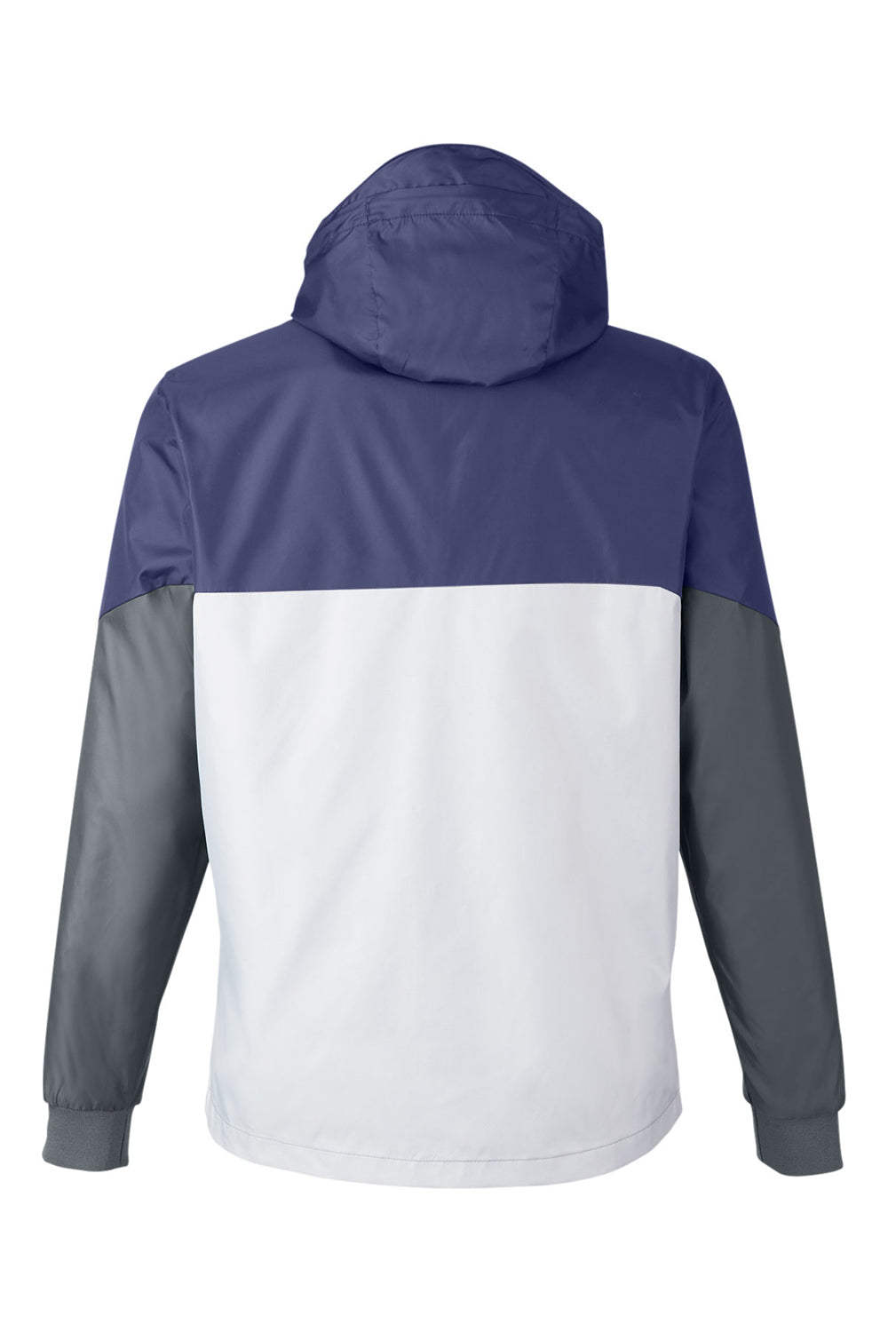 Under Armour 1359386 Mens Team Legacy Wind & Water Resistant Full Zip Hooded Jacket Navy Blue Flat Back