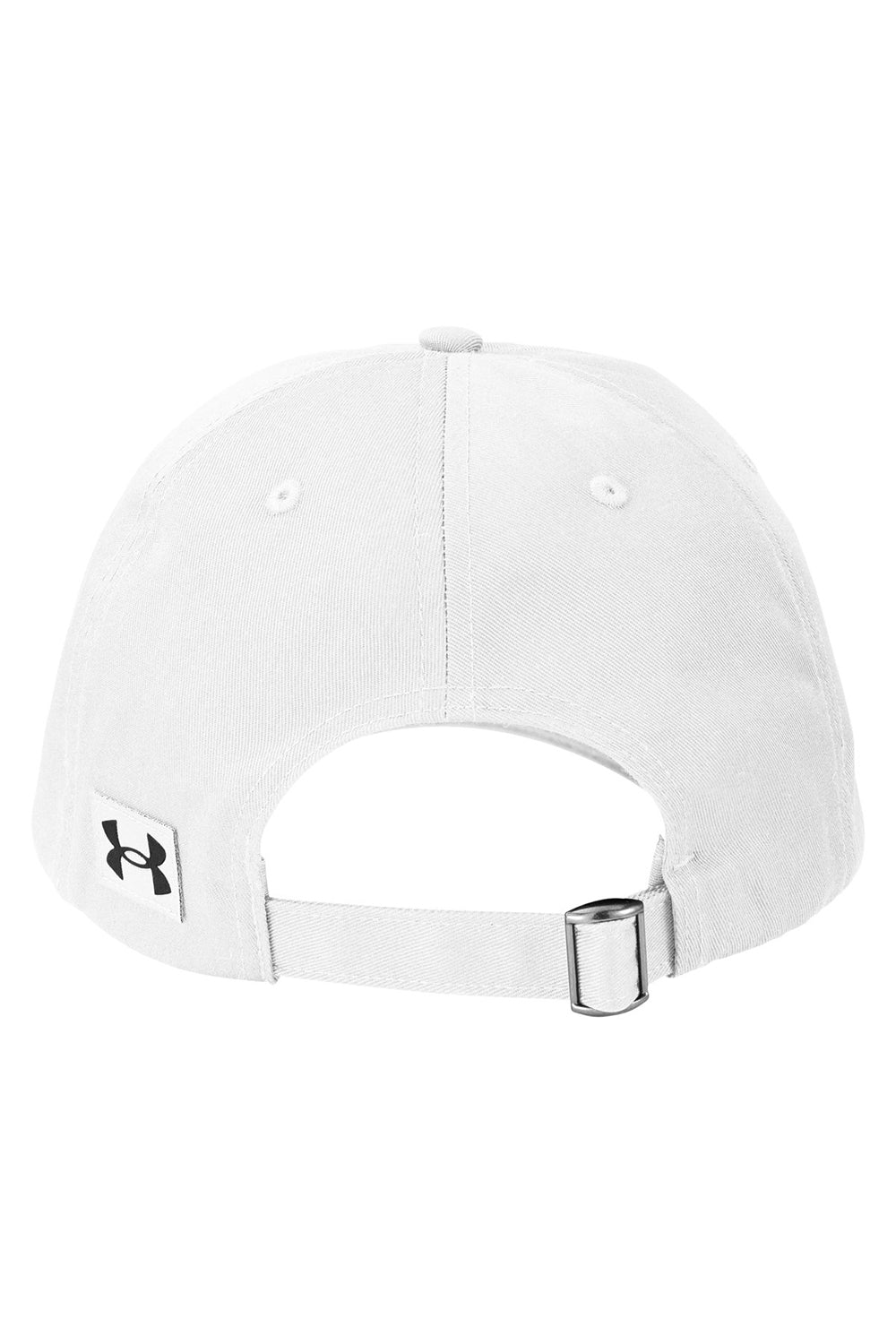 Under Armour 1369785  Moisture Wicking Team Chino Adjustable Hat White Flat Back