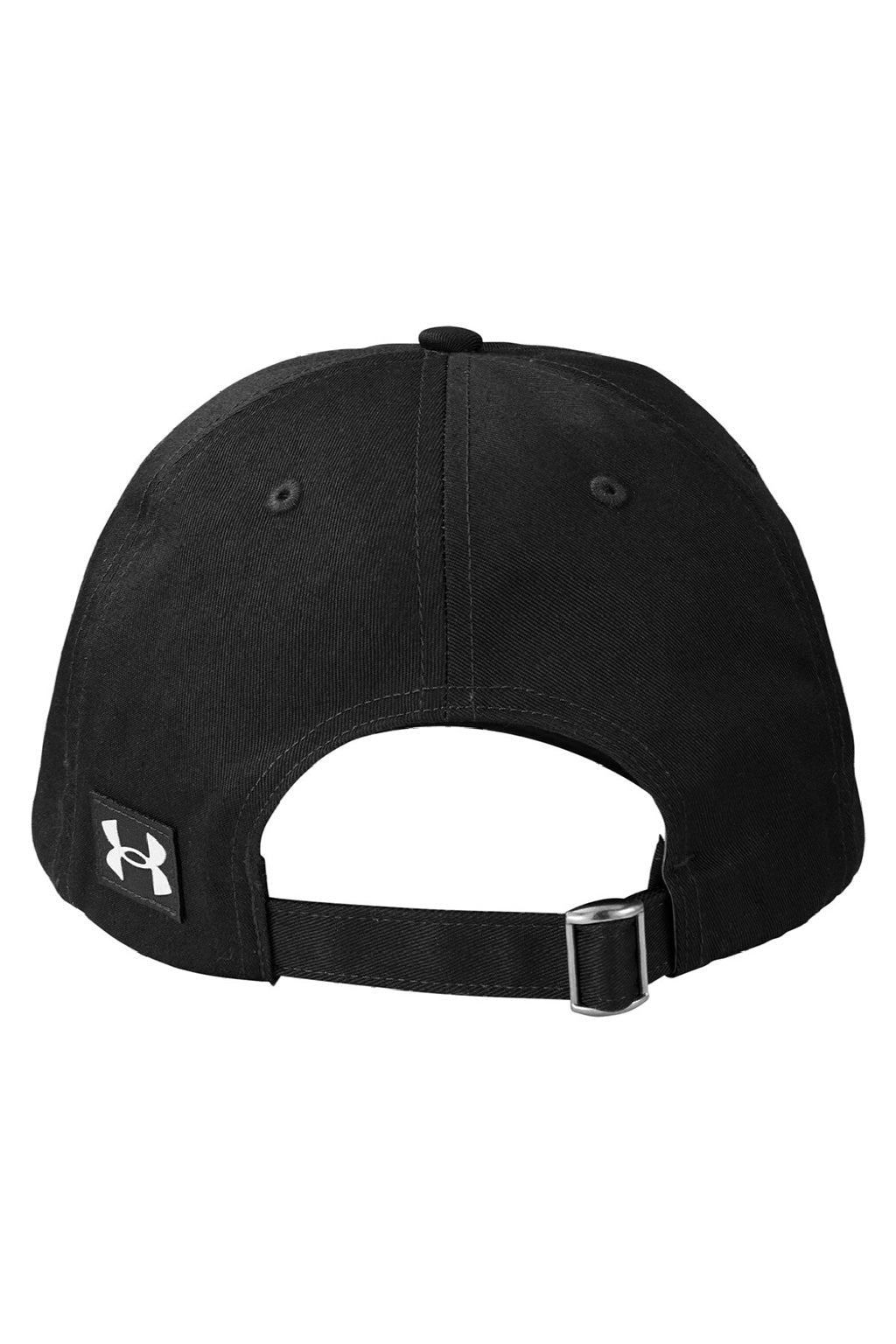 Under Armour Hats 1369785 Mens Moisture Wicking Team Chino Adjustable Hat Black Flat Back