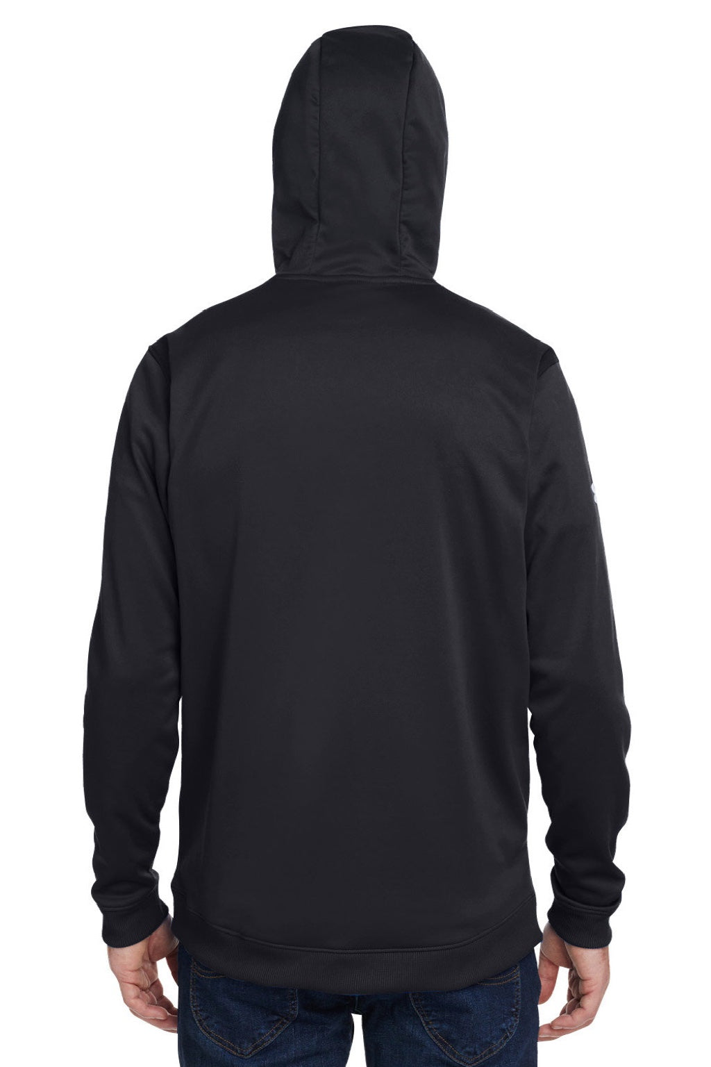 Under Armour 1370379 Mens Storm Armourfleece Water Resistant Hooded Sweatshirt Hoodie w/ Pouch Pocket Black Model Back