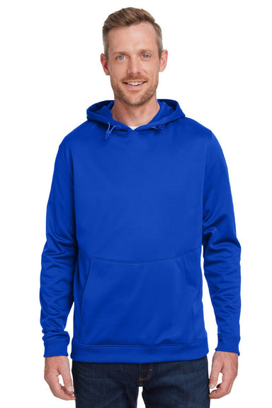 Under Armour 1370379 Mens Storm Armourfleece Water Resistant Hooded Sweatshirt Hoodie w/ Pouch Pocket Royal Blue Model Front