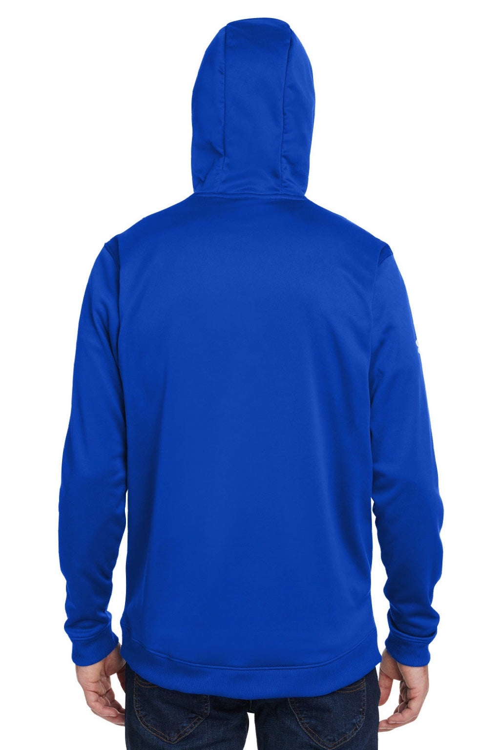 Under Armour 1370379 Mens Storm Armourfleece Water Resistant Hooded Sweatshirt Hoodie w/ Pouch Pocket Royal Blue Model Back