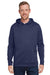 Under Armour 1370379 Mens Storm Armourfleece Water Resistant Hooded Sweatshirt Hoodie w/ Pouch Pocket Midnight Navy Blue Model Front