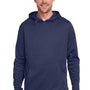 Under Armour Mens Storm Armourfleece Water Resistant Hooded Sweatshirt Hoodie w/ Pouch Pocket - Midnight Navy Blue
