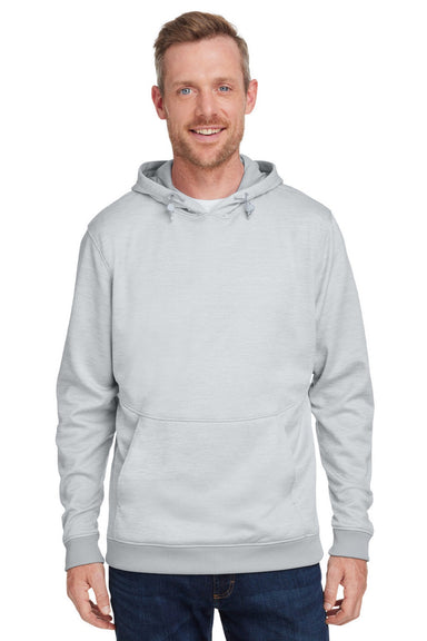 Under Armour 1370379 Mens Storm Armourfleece Water Resistant Hooded Sweatshirt Hoodie w/ Pouch Pocket Mod Grey Model Front
