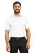 Under Armour 1370399 Mens Tech Moisture Wicking Short Sleeve Polo Shirt White Model Front