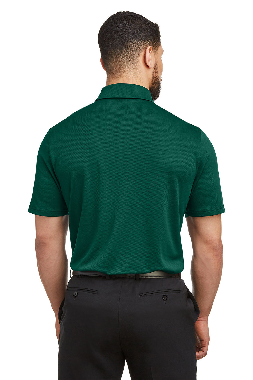 Under Armour 1370399 Mens Tech Moisture Wicking Short Sleeve Polo Shirt Forest Green Model Back