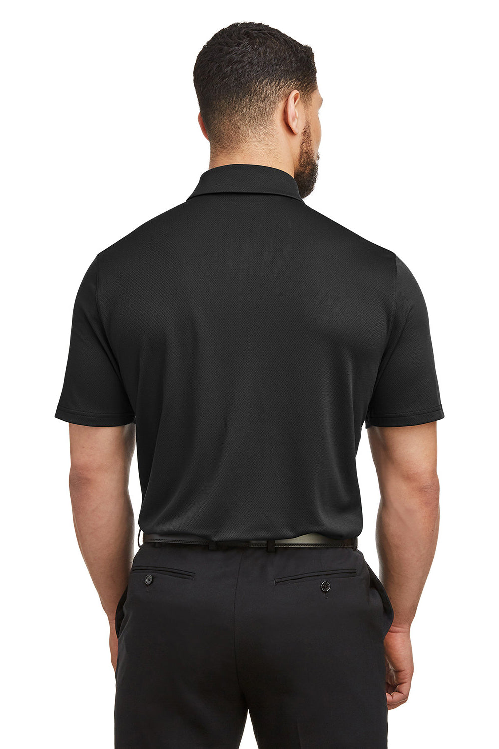 Under Armour 1370399 Mens Tech Moisture Wicking Short Sleeve Polo Shirt Black Model Back
