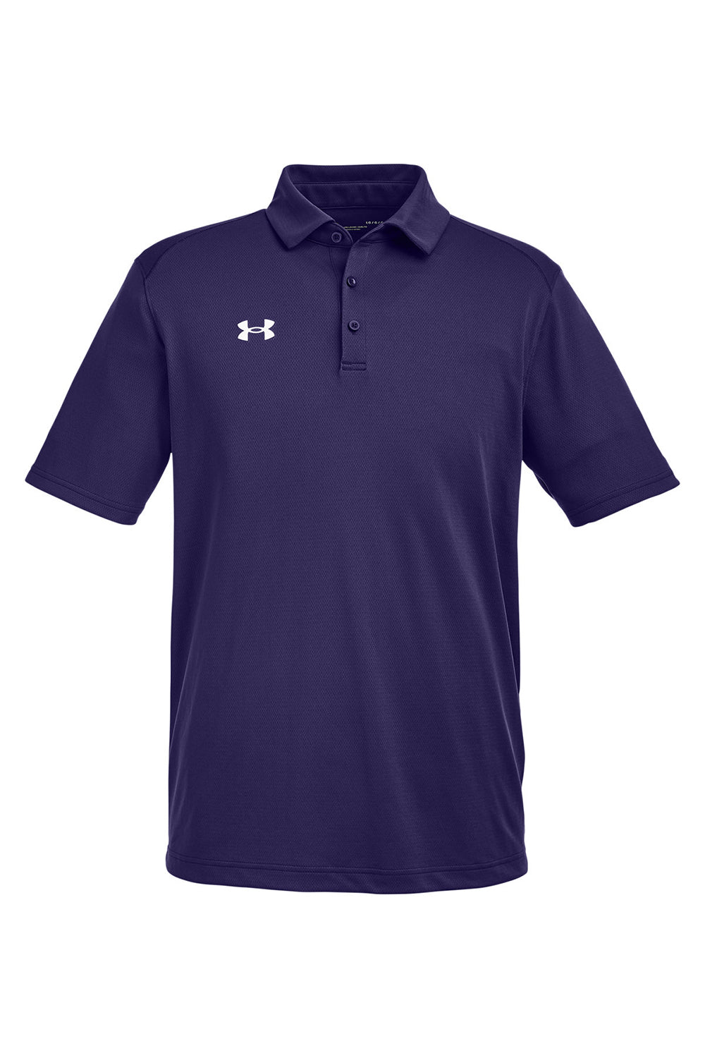 Under Armour 1370399 Mens Tech Moisture Wicking Short Sleeve Polo Shirt Purple Flat Front
