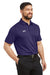 Under Armour 1370399 Mens Tech Moisture Wicking Short Sleeve Polo Shirt Purple Model 3Q