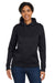 Under Armour 1370425 Womens Storm Armourfleece Water Resistant Hooded Sweatshirt Hoodie w/ Pouch Pocket Black Model Front