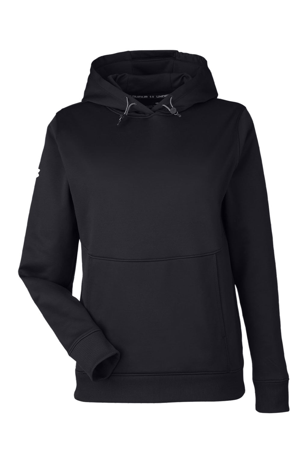 Under Armour 1370425 Womens Storm Armourfleece Water Resistant Hooded Sweatshirt Hoodie w/ Pouch Pocket Black Flat Front