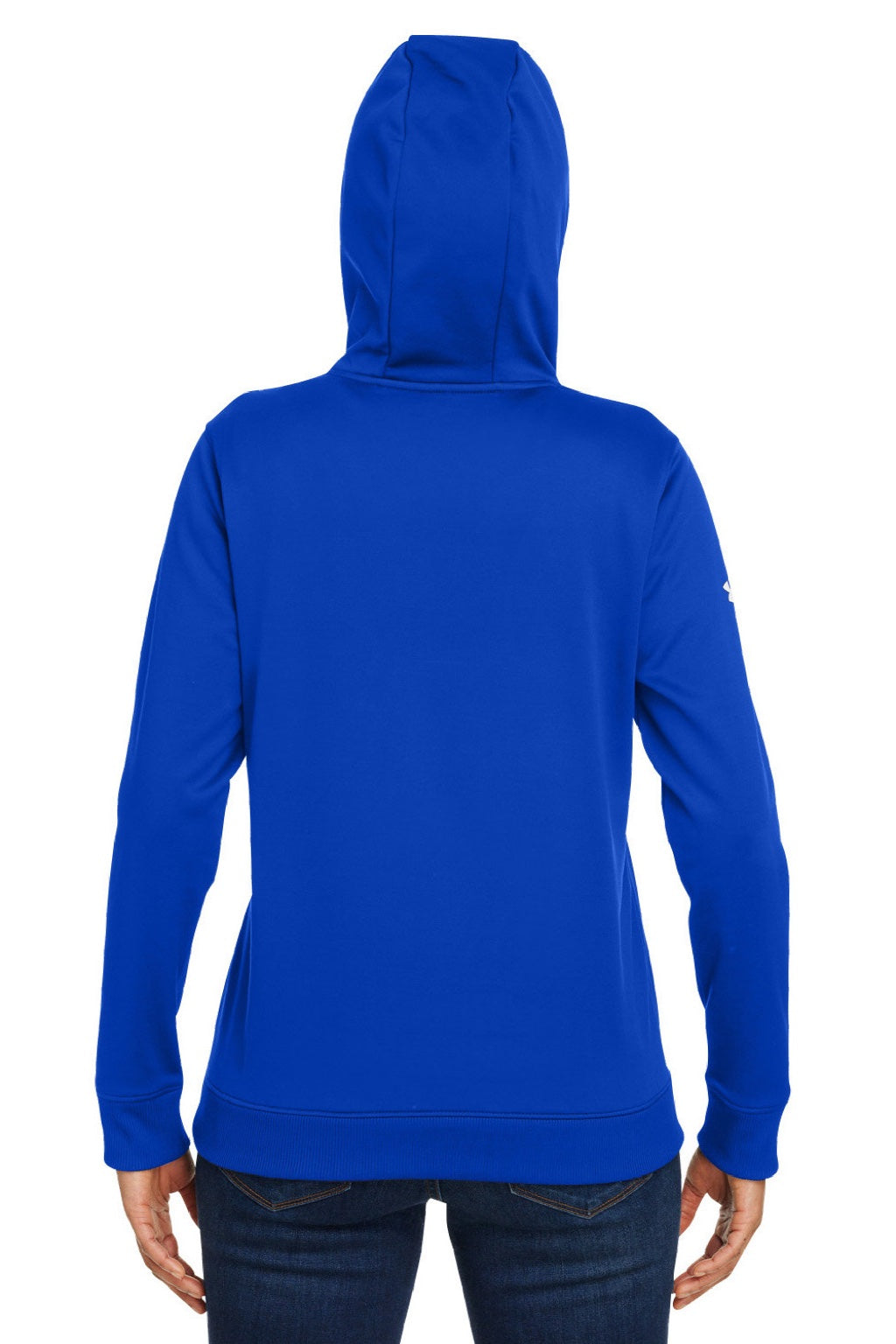 Under Armour 1370425 Womens Storm Armourfleece Water Resistant Hooded Sweatshirt Hoodie w/ Pouch Pocket Royal Blue Model Back