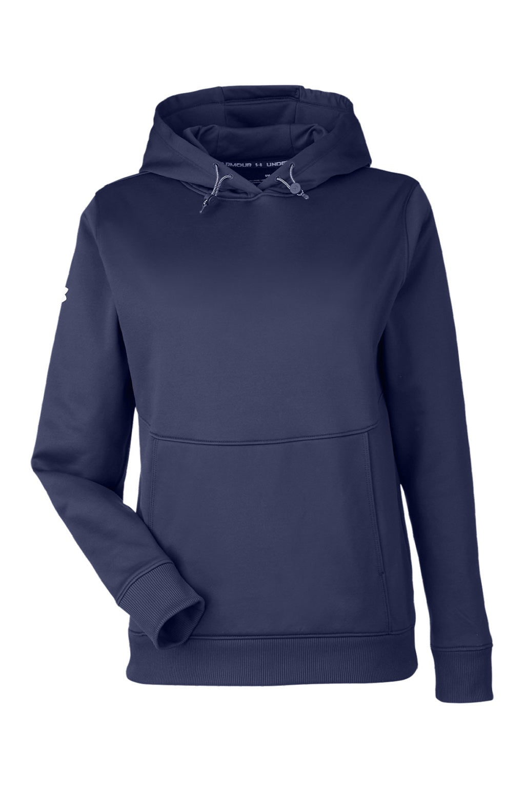 Under Armour 1370425 Womens Storm Armourfleece Water Resistant Hooded Sweatshirt Hoodie w/ Pouch Pocket Midnight Navy Blue Flat Front