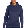 Under Armour Womens Storm Armourfleece Water Resistant Hooded Sweatshirt Hoodie w/ Pouch Pocket - Midnight Navy Blue