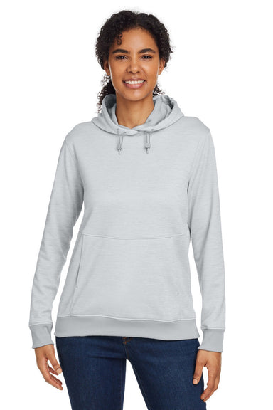 Under Armour 1370425 Womens Storm Armourfleece Water Resistant Hooded Sweatshirt Hoodie w/ Pouch Pocket Mod Grey Model Front