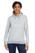 Under Armour 1370425 Womens Storm Armourfleece Water Resistant Hooded Sweatshirt Hoodie w/ Pouch Pocket Mod Grey Model Front