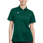 Under Armour Womens Tech Moisture Wicking Short Sleeve Polo Shirt - Forest Green - NEW
