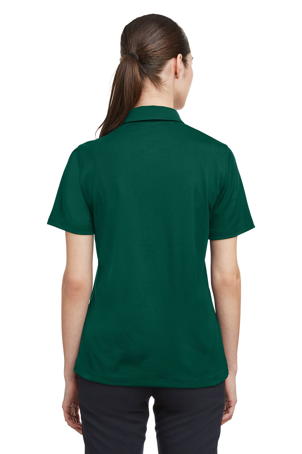 Under Armour 1370431 Womens Tech Moisture Wicking Short Sleeve Polo Shirt Forest Green Model Back