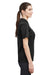 Under Armour 1370431 Womens Tech Moisture Wicking Short Sleeve Polo Shirt Black Model Side