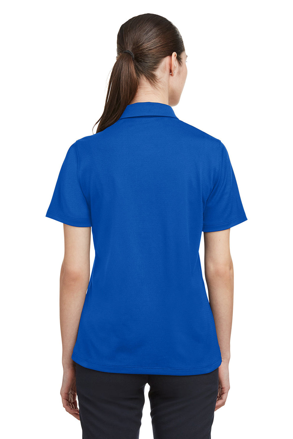 Under Armour 1370431 Womens Tech Moisture Wicking Short Sleeve Polo Shirt Royal Blue Model Back