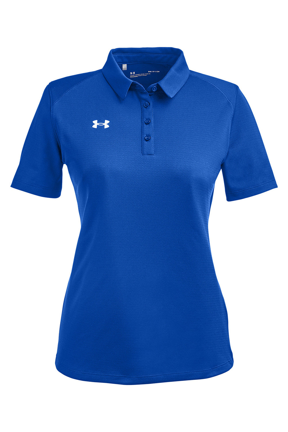 Under Armour 1370431 Womens Tech Moisture Wicking Short Sleeve Polo Shirt Royal Blue Flat Front