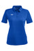 Under Armour 1370431 Womens Tech Moisture Wicking Short Sleeve Polo Shirt Royal Blue Flat Front