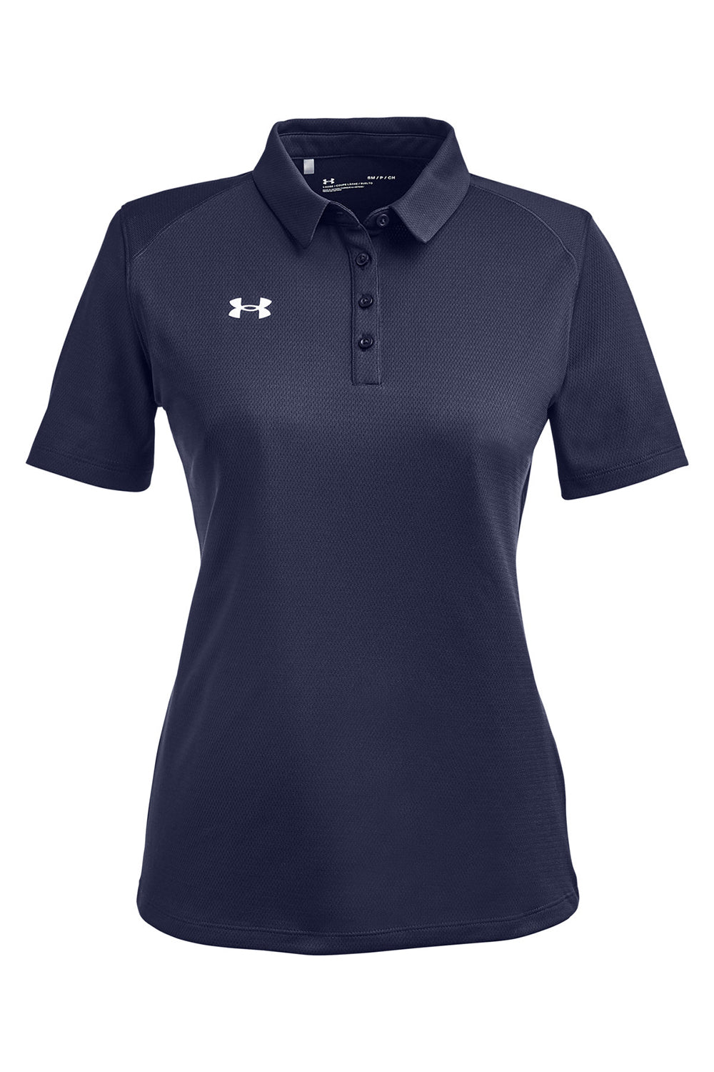 Under Armour 1370431 Womens Tech Moisture Wicking Short Sleeve Polo Shirt Midnight Navy Blue Flat Front