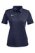 Under Armour 1370431 Womens Tech Moisture Wicking Short Sleeve Polo Shirt Midnight Navy Blue Flat Front