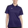 Under Armour Womens Tech Moisture Wicking Short Sleeve Polo Shirt - Purple - NEW