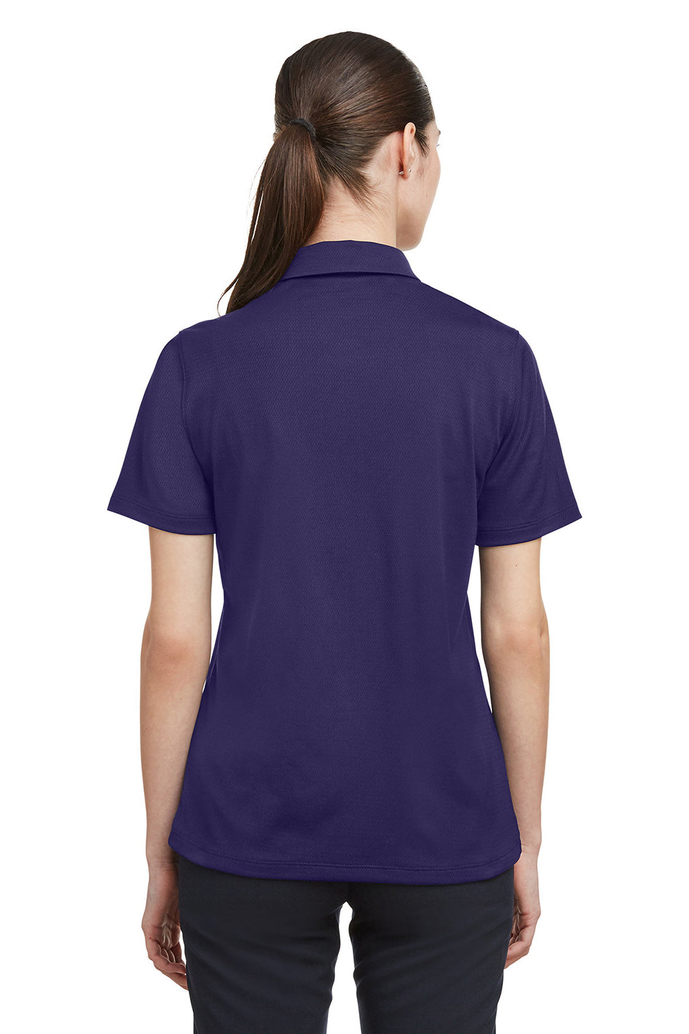 Under Armour 1370431 Womens Tech Moisture Wicking Short Sleeve Polo Shirt Purple Model Back