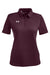 Under Armour 1370431 Womens Tech Moisture Wicking Short Sleeve Polo Shirt Maroon Flat Front