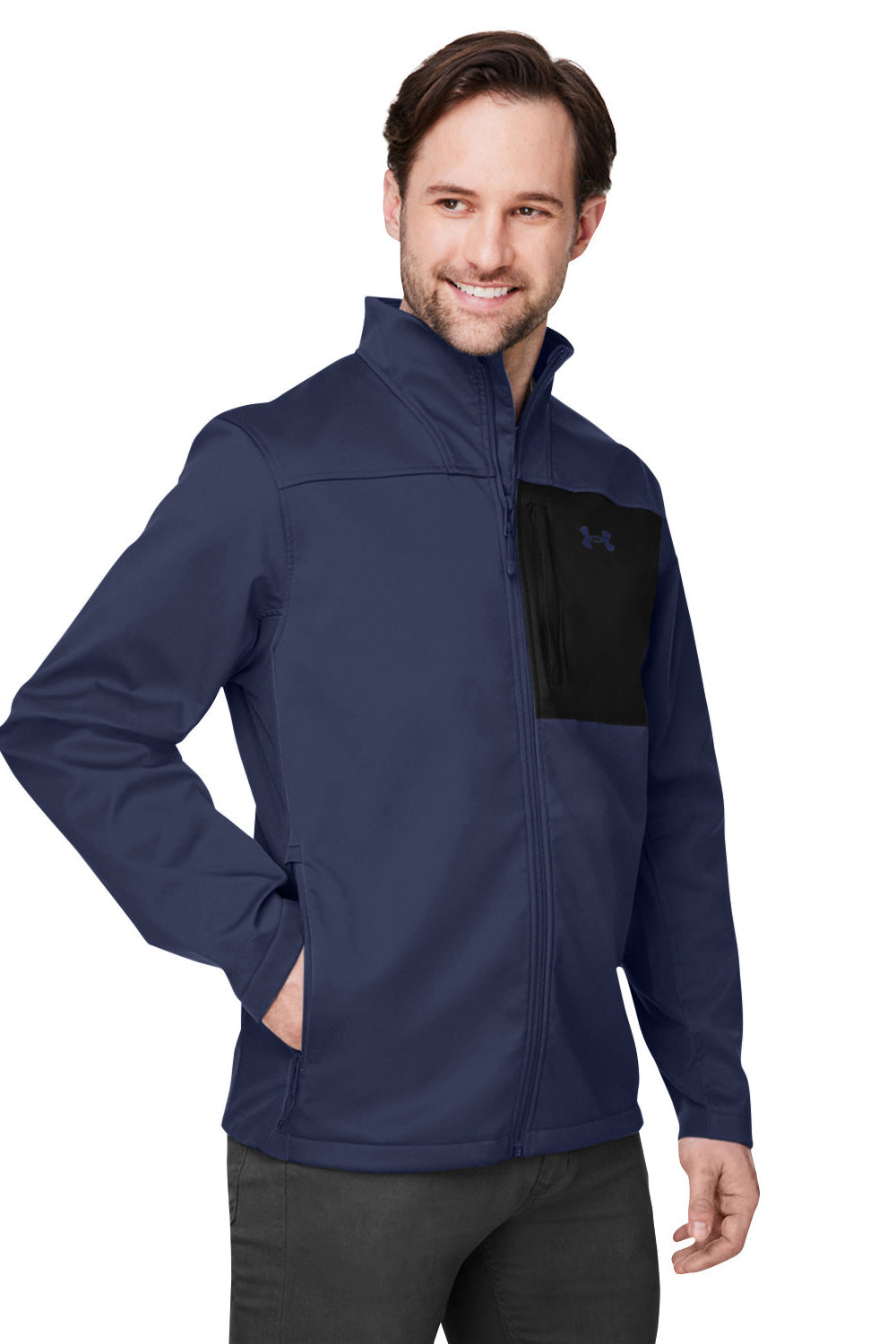 Under Armour 1371586 Mens ColdGear Infrared Shield 2.0 Windproof & Waterproof Full Zip Jacket Midnight Navy Blue Model 3Q
