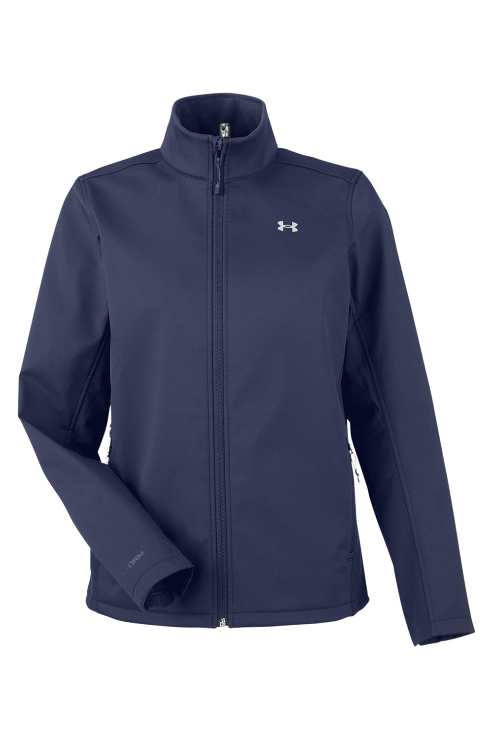 Under Armour 1371594 Womens ColdGear Infrared Shield 2.0 Windproof & Waterproof Full Zip Jacket Midnight Navy Blue Flat Front