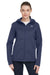 Under Armour 1371595 Womens CGI Shield 2.0 Windproof & Waterproof Full Zip Hooded Jacket Midnight Navy Blue Model Front