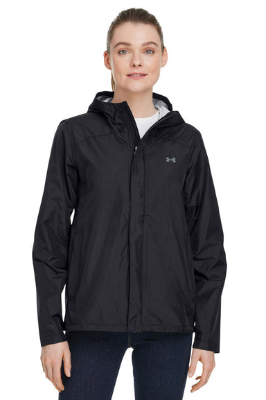 Under Armour 1374645 Womens Cloudstrike 2.0 Waterproof Full Zip Hooded Jacket Black Model Front