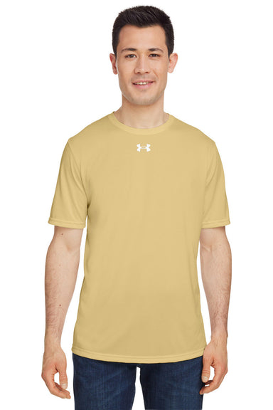Under Armour 1376842 Mens Team Tech Moisture Wicking Short Sleeve Crewneck T-Shirt Vegas Gold Model Front