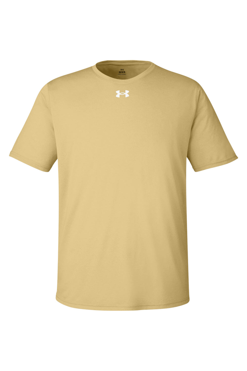 Under Armour 1376842 Mens Team Tech Moisture Wicking Short Sleeve Crewneck T-Shirt Vegas Gold Flat Front