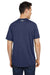 Under Armour 1376842 Mens Team Tech Moisture Wicking Short Sleeve Crewneck T-Shirt Midnight Navy Blue Model Back
