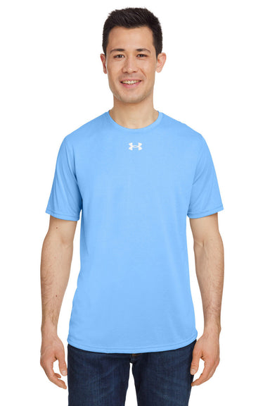 Under Armour 1376842 Mens Team Tech Moisture Wicking Short Sleeve Crewneck T-Shirt Carolina Blue Model Front